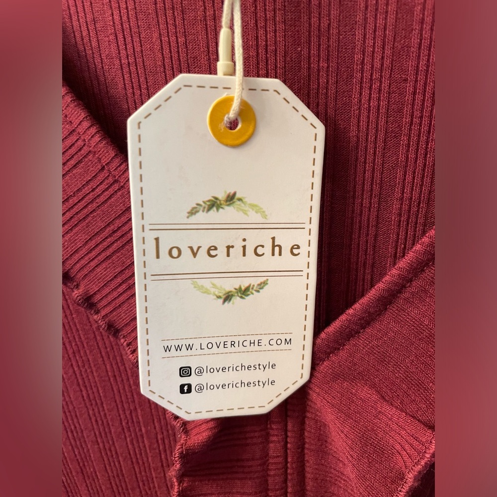 NWT Love Riche Wine Ruffle Dress size medium - Picture 4 of 5